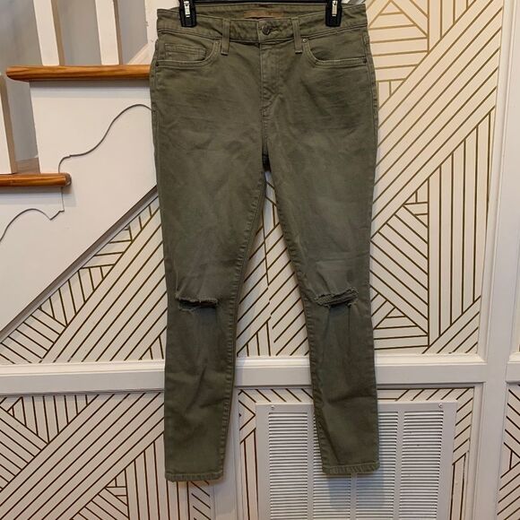Joe's Jeans Military Green Knee Holes Skinny Ankle - Picture 3 of 10